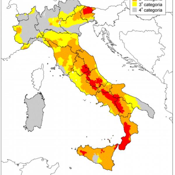 Zone sismiche 1, 2, 3, 4: classificazione per comuni agg. 2024