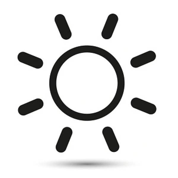 Simbolo dell'aria calda del condizionatore e tasti settaggi