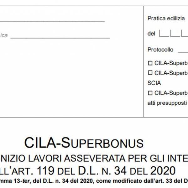 Modello CILA Superbonus 110 editabile e approfondimento
